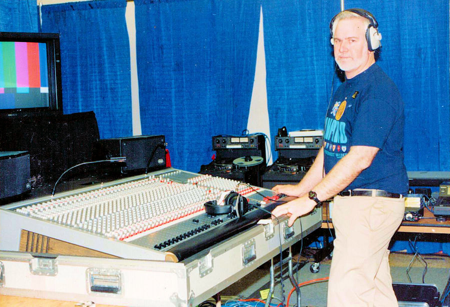 Andy Ellis at the console during setup